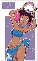 1futa big_breasts big_penis bottomless breasts clothed clothing dark-skinned_futanari dark_skin fernal-scarlet flaccid fondly_aloe foreskin futa_only futanari human mostly_nude penis phoebe_(pokemon) pokemon pokemon_oras pokemon_rse sarong smooth_penis solo solo_futa thick_thighs unretracted_foreskin wide_hips