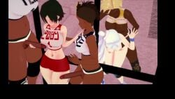 3d animated arslan_altan blonde_hair dark-skinned_female dark-skinned_futanari dark_skin dezerbitch elm_ederne female futanari gym_uniform harriet_bree koikatsu mp4 no_sound red_hair ruby_rose rwby sound_request tagme video weiss_schnee white_hair