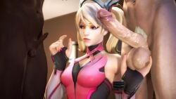 3d almightybeastoverlord alternate_costume ball_grab big_penis blonde_hair blue_eyes cfnm cuckold dark-skinned_male dark_skin hand_gesture holding_balls huge_cock humiliation interracial medium_breasts mercy overwatch overwatch_2 partial_male penis_size_difference pinching_gesture pink_mercy small_penis small_penis_gesture small_penis_humiliation source_filmmaker tiny_penis twintails