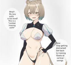 big_breasts hazumi_aileen large_breasts lion_ears lion_girl lion_tail mole_on_breast panties virtual_youtuber