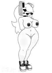 big_ass big_boobs big_thighs big_tits bunny_ears cube_459_(geometry_dash) femgram full_body geometry_dash gym_clothes mommy showcase white_body white_fur