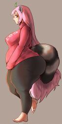 1girls ass big_ass blonde_hair cantankeravian female furry pear_shaped raccoon_ears racoon_tail thick_thighs thighs