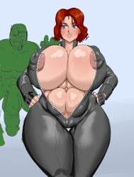 1boy 1girls 1monster alternate_breast_size black_widow_(marvel) bodysuit breasts_bigger_than_head captainexcelsior chubby chubby_female clothed_female_nude_male disgusted disgusted_look excited_face excited_for_sex excited_male female horny horny_male huge_ass huge_breasts hulk hulk_(series) hyper_breasts kunaboto_(style) lucky_bastard male marvel naked_male naked_male_with_half_naked_female natasha_romanoff nipple_bulge nipples nude_male_clothed_female red_head revealing_clothes revealing_outfit saggy_breasts solo straight thick_ass thick_thighs tight_bodysuit tight_clothes tight_clothing tight_fit tummy ugly_bastard ugly_man venus_body