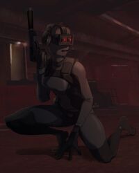 1girls 2d artist_request black_ops_(half-life) black_ops_assassin female female_only gun half-life half-life_(series) pistol solo suppressor tagme