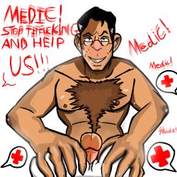 anon anonymous_female chest_hair female_pov male medic_(team_fortress_2) meme paizuri shitpost straight team_fortress_2 titjob