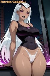1girls ai_generated ass ass_focus ben_10 ben_10_alien_force ben_10_ultimate_alien big_ass big_breasts cartoon_network charmcaster charmcaster_(ultimate_alien_force) curvy curvy_figure female female_only huge_ass huge_breasts lingerie long_hair zadbhell topwear cameltoe thong smile blush