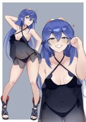 alternate_costume blue_bikini blue_eyes blue_hair blue_swimsuit breasts female female_only fire_emblem fire_emblem_awakening fire_emblem_heroes lucina_(fire_emblem) lucina_(summer)_(fire_emblem) nintendo official_alternate_costume solo swimsuit zet_(twt_zet)