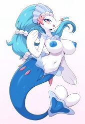 ai_generated big_breasts breasts busty_feral female feral furry gobabsnow pokemon pokemon_(species) primarina pussy simple_background