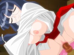 animated assertive blue_hair bounce bouncing_breasts breasts breasts_out censored clothed_sex cowgirl_position female glasses large_breasts long_hair maragaike_no_okurimono nipples png pussy sex straddle vaginal_penetration yellow_eyes