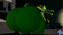 1boy 1male anthro ass ass_focus bent_over big_ass big_butt bubble_ass bubble_butt butt_focus crocodile crocodilian furry huge_ass huge_butt looking_at_viewer looking_back male_only presenting presenting_hindquarters scalie sega solo sonaizard sonic_(series) sonic_the_hedgehog_(series) vector_the_crocodile