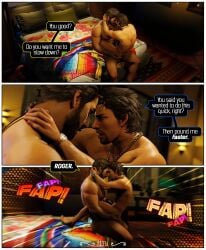 2boys 3d anal bara beard bed bedroom brown_hair comic daemoncollection el_blaze gay king_(tekken) lifting male_only muscle namco namco_bandai nude sega tekken tekken_3 virtua_fighter virtua_fighter_5 yaoi