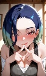 ai_generated nail_polish nails perrin_(pokemon) pokemon pokemon_sv white_nails