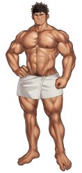 1boy human human_only kafka_hibino kaiju_no.8 male male_only muscle muscles muscular muscular_male pubic_hair ruisselait towel