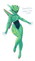 big_breasts breasts dullyarts female nintendo nipples pokémon_(species) pokemon pokemon_(species) pussy rayquaza tagme thick_thighs wide_hips