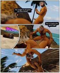 3d bara beach comic daemoncollection el_blaze gay king_(tekken) lifting male_only mask muscle namco namco_bandai outdoors sega tekken tekken_3 throwing virtua_fighter virtua_fighter_5 wrestling yaoi