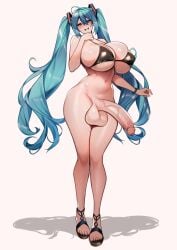 1futa absurdres almost_naked balls belly belly_button big_balls big_breasts big_hips bikini_top blue_eyes blue_hair blush blushing breasts busty child_bearing_hips clothed clothing erection fat_cock futa_only futanari green_eyes green_hair hatsune_miku heels hips huge_breasts huge_cock hung hung_futanari large_breasts light-skinned_futanari light_skin long_hair mostly_nude naked nude penis penis_out shoes slutty_clothing solo thick_penis thick_thighs tummy turquoise_eyes turquoise_hair twintails unbeller veiny_penis vocaloid wide_hips