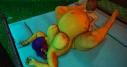 3d bed bedroom_sex big_belly big_thighs body_tattoo buff_male elezen elf elf_ears elf_female ffxiv final_fantasy_xiv gigantic_breasts gpose(ffxiv) hand_on_belly lalafell legs legs_apart legs_up matrons_elf missionary_(legs_up) missionary_position pointy_ears pregnant pregnant_belly pregnant_female pregnant_sex purple_hair standing standing_position tattoo thick_legs thick_thighs