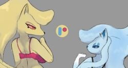 alolan_ninetales artesjsc big_breasts breasts female furry lingerie ninetales nintendo pokémon_(species) pokemon tagme