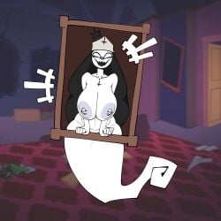 1girls areolae big_breasts breasts completely_nude completely_nude_female female female_only frame friday_night_funkin friday_night_funkin_mod full_body gallo_wazavi ghost ghost_girl naked naked_female nipples nude nude_female nun open_mouth open_smile smile solo solo_female taki_(fevertown)