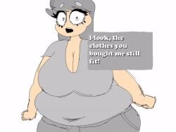 animated belly_overhang chubby_female grey_hair lachevite