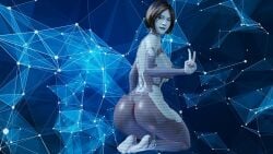 3d amanda_sparkle ass ass_focus blender blender_(software) blender_cycles blue_body blue_skin commission commissioner_upload cortana female halo halo_(series) popa_3d_animations wallpaper