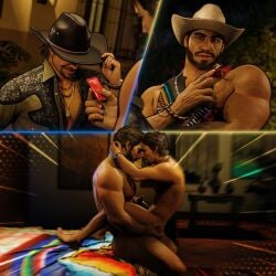 3d anal bara bed cowboy_hat daemoncollection el_blaze gay king_(tekken) lifting male_only muscle namco namco_bandai nude sega tekken tekken_3 thrusting virtua_fighter virtua_fighter_5 yaoi