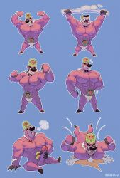 1boy 2022 4_fingers abs absurd_res anthro balls bear blue_background boskov_the_bear brain brain_creature bulge cartoon_network clothed clothing duo erection eruprior evil_con_carne eyebrows genitals glans group hi_res human humanoid_genitalia humanoid_penis male male_only mammal masturbation muscles muscular muscular_anthro muscular_male nipples organs pecs penile penile_masturbation penis simple_background solo solo_focus solo_male teeth the_grim_adventures_of_billy_and_mandy touching_penis trio