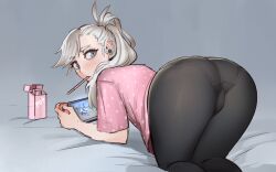 ass ass_up blue_eyes pantylines tenguro white_hair