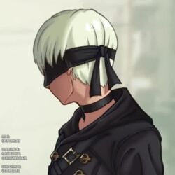 1boy 1girls animated ass blindfold blush choker clothing_lift dat_ass dialogue embarrassed english_text erection erection_under_clothes eyeless_male female jellyfishjubilee looking_at_ass looking_away looking_back male mole mole_under_mouth mp4 nier:_automata peeping pepprnsalt shorter_than_30_seconds slideshow smile sound speech_bubble stockings tagme thatbunnydudeva thick_ass thick_thighs video voice_acted white_hair wholesome yorha_2b yorha_9s