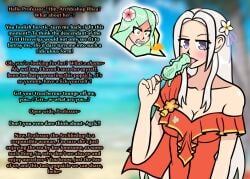 2girls alternate_costume angry artist_request beach byleth_(fire_emblem) edelgard_von_hresvelg edelgard_von_hresvelg_(summer) english_text female female_only fire_breathing fire_emblem fire_emblem:_three_houses flower_in_hair food_transformation green_eyes green_hair inanimate_transformation licking licking_popsicle multiple_girls nintendo noelle-and-hannah official_alternate_costume out_of_frame popsicle purple_eyes red_one-piece_swimsuit red_swimsuit rhea_(fire_emblem) rhea_(summer)_(fire_emblem) silly text transformation white_hair yuri