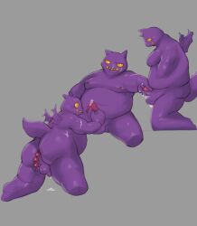 anal anal_beads anal_beads_in_ass anal_sex artlamelt balls demon genitals glans grey_background group handjob hi_res humanoid_genitalia humanoid_penis lifewonders male object_in_ass overweight overweight_male penetration penile penis purple_balls purple_body purple_penis purple_tail purple_wings sex sex_toy sex_toy_in_ass sex_toy_insertion simple_background small_penis tail tokyo_afterschool_summoners trio wings