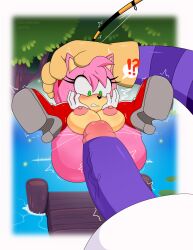 absurd_res amy_rose anus big_penis big_the_cat breasts excito exposed_torso female fishing_rod footwear forest genitals handwear hi_res huge_cock lake male male/female penis penis_awe plant pussy sega sirenstudios sonic_(series) sonic_the_hedgehog_(series) tail tail_motion tailwag tree