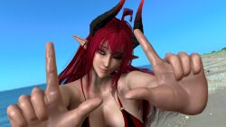 3d big_breasts bikini breasts giannanora_ horn horns image original_character sinia succubus succubus_horns