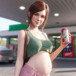 3d ai_generated belly big_breasts breasts ellie_(the_last_of_us) ellie_williams female naughty_dog pregnant the_last_of_us