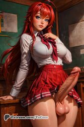 1futa abs ai_generated balls big_balls big_breasts blue_eyes breasts curvy dickgirl futa_only futanari high_school_dxd looking_at_viewer nipples nsfw nude penis perfect_body ready_to_fuck red_hair rias_gremory school school_uniform schoolgirl small_waist smile solo stable_diffusion taceee tan_skin testicles