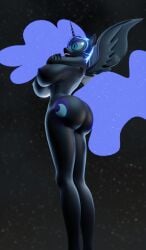 3d alicorn anthro armor ass big_breasts blue_body blue_eyes blue_hair blue_sclera blue_skin blue_tail breasts crossed_arms cutie_mark equid equine female friendship_is_magic furry hair hasbro helmet horn huge_breasts long_hair mammal my_little_pony nightmare_moon_(mlp) nipples princess_luna_(mlp) pupils slit_pupils tail wings xlkev yiff