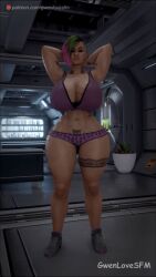 3d animated big_ass big_breasts big_butt blender cyberpunk_2077 female gwenlovesfm judy_alvarez shake shaking_breasts