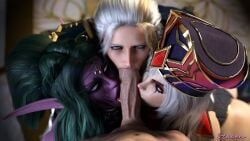 1boy 3d 3girls absurd_res big_penis blizzard_entertainment blowjob blue_clothing blue_eyes blurry_background cheating cheating_wife cock_worship collaborative_fellatio elf elf_ears elf_female fellatio female female_focus fffm_foursome foursome green_hair huge_cock human_(world_of_warcraft) human_is_better inquisitor interspecies jaina_proudmoore large_penis licking licking_penis light-skinned_female light-skinned_male light_skin long_ears long_hair looking_at_viewer mage_babe male male_human/female_elf male_pov night_elf oral oral_penetration oral_sex otacon212 penis pov pov_eye_contact priest_(warcraft) priestess purple_skin red_clothing red_eyes sally_whitemane sex sorceress team_blizz tyrande_whisperwind warcraft white_eyes white_hair world_of_warcraft