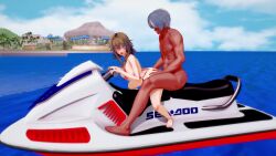 1boy 1girls 3d ambiguous_penetration big_breasts bikini breasts breasts_out brown_hair english_text female high_school_dxd japs8005 jet_ski large_breasts light_skin male milf netorare nipples ntr outdoors outside pool public public_sex sex shorter_than_30_seconds sling_bikini slingshot_swimsuit speech_bubble straight swimsuit swimsuit_aside tagme thrusting venelana_gremory video water watercraft