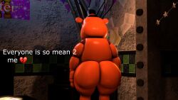 1boy 3d aidenz animatronic ass ass_focus big_ass big_butt everyone_is_so_mean_2_me five_nights_at_freddy's five_nights_at_freddy's_2 gay robot tagme text toy_freddy_(fnaf)