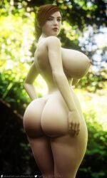 3d ass back_view big_ass big_breasts breasts female_focus female_only huge_ass huge_breasts insomniac_games large_ass large_breasts light-skinned_female light_skin long_hair marvel marvel_comics mary_jane_watson mary_jane_watson_(insomniac) night nipples nude nude_female pawg red_eyes red_hair siliconaya solo spider-man spider-man_(ps4) spider-man_(series) standing thick_thighs