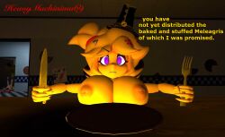 1boy 2girls 3d 3d_(artwork) angry angry_face bear big_breasts cally3d chica_(cally3d) chica_(fnaf) chicken chiku chiku_(cryptia) clazzey cryptiacurves dragged_away fazclaire's_nightclub five_nights_at_freddy's fredina's_nightclub fully_nude furry garry's_mod golden_freddy golden_freddy_(fnaf) golden_fredina_(cally3d) heavymachinima69 large_breasts looking_at_viewer nude_female pilgrim_hat scottgames scout_(team_fortress_2) team_fortress_2 text thanksgiving type_0 ursid yellow_body yiff