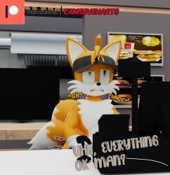 3d 3d_(artwork) anthro camseven femboy fox gay licking_ass looking_pleasured male_only mcdonald's pleasure_face sega sonic_(series) sonic_the_hedgehog_(series) tails trying_not_to_cum