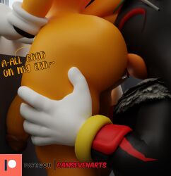 3d 3d_(artwork) anthro anthro_on_anthro big_ass big_butt bubble_ass camseven eating_ass fat_ass femboy flaccid_penis fox gay licking_ass male/male male_only mcdonald's sega shadow_the_hedgehog sonic_(series) sonic_the_hedgehog_(series) tails