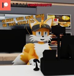 3d 3d_(artwork) anthro camseven femboy fox gay looking_at_viewer male_only mcdonald's not_porn seductive_smile sega sonic_(series) sonic_the_hedgehog_(series) tails tails_the_fox