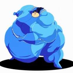 bbw big_belly black_hair blue_suit britney_(totally_spies) fat_face female female_sumo flabby_arms miche-san morbidly_obese solo_female ssbbw strongfat sumo sumo_wrestling tall_female thick_legs tight_suit totally_spies weight_gain