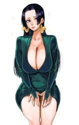 big_breasts boa_hancock cleavage earrings female female_only jerrydurd nervous one_piece safe_for_work