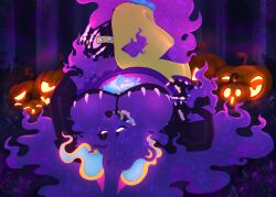 1girls anthro furry furry_only fursona ghost ghost_girl halloween hellhound jack-o'-lantern laying_down laying_on_back pumpkin single_girl spirit spirit_flames staring staring_at_viewer toon_michaela toxicsoul77 visible_breath wisps wolf wolf_girl yiff