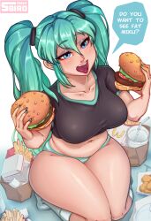 ass breasts female food hatsune_miku human steely_bird