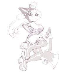 black_and_white female mario_(series) mario_tennis sketch supersatanson unfinished wapeach